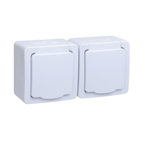 Розетка двухместная IEK Гермес Plus РСб22-3-ГПБб ERMP22-K01-16-54-EC