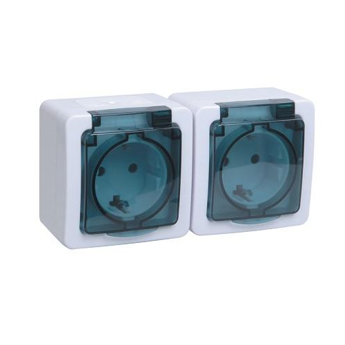 Розетка двухместная IEK Гермес Plus РСб22-3-ГПБд ERMP22-K03-16-54-EC