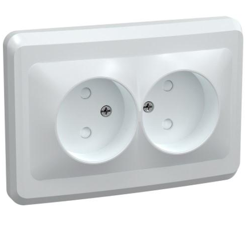 Розетка двуместная IEK Вега РС12-2-ВБ ERV20-K01-10-DM