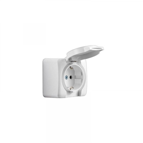 Розетка с крышкой Lezard Viola 751-0200-123 керамика белая