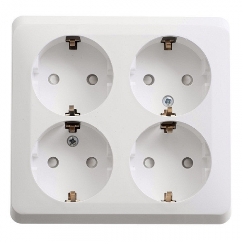 Розетка Schneider Electric Этюд PA16-208B четырехместная белая