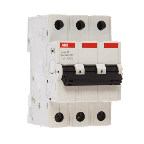 Выключатель автоматический модульный ABB Basic M 3п C 25А 4.5кА BMS413C25 2CDS643041R0254