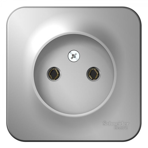 Розетка Schneider Electric Blanca BLNRA000113 одноместная без заземления с изолирующей пластиной алюминий