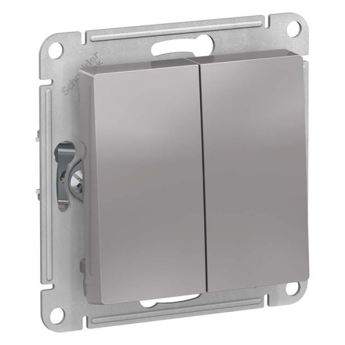 Механизм переключателя Schneider Electric AtlasDesign ATN000365 двухклавишный алюминий