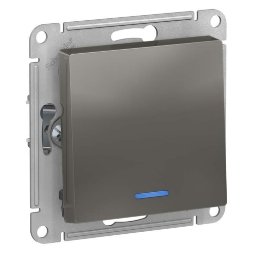 Механизм выключателя Schneider Electric AtlasDesign ATN000913 одноклавишный с подсветкой сталь