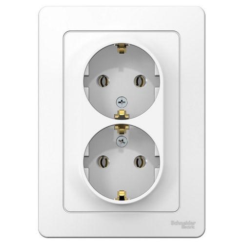 Розетка Schneider Electric Blanca BLNRS001021 двухместная с заземлением белая