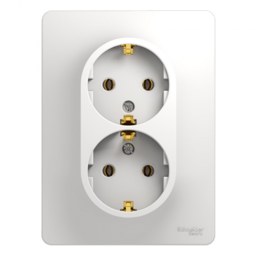 Розетка Schneider Electric Glossa GSL000124 двухместная с заземлением белая