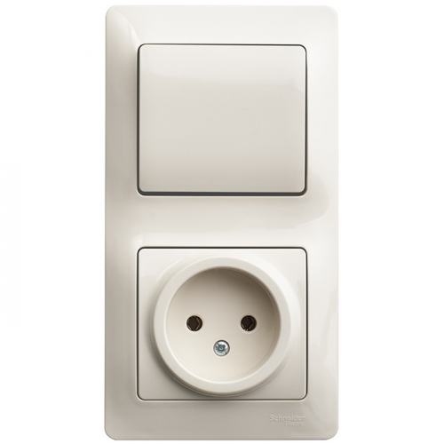 Блок розетки с выключателем Schneider Electric Glossa GSL000260 одноклавишный бежевый