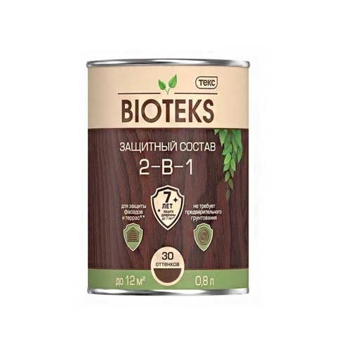 Состав защитный лессирующий Текс Bioteks 710012818 Темная орех 2 в 1 0,8 л