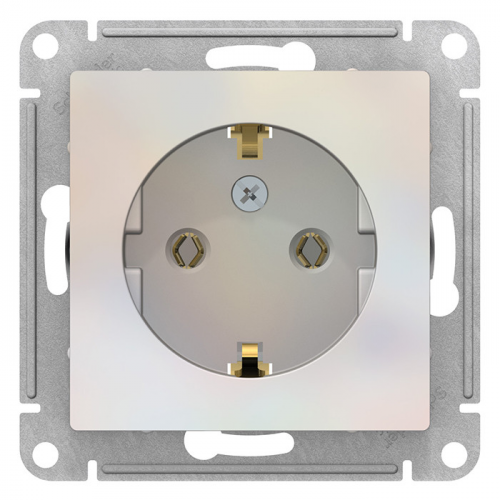 Механизм розетки Schneider Electric AtlasDesign ATN000443 одноместный с заземлением жемчуг