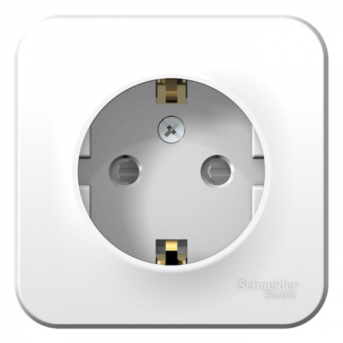 Розетка Schneider Electric Blanca BLNRA011111 одноместная с заземлением и защитными шторками с изолирующей пластиной белая