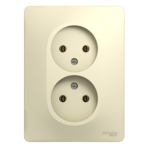 Розетка Schneider Electric Glossa GSL000220 двухместная без заземления бежевая