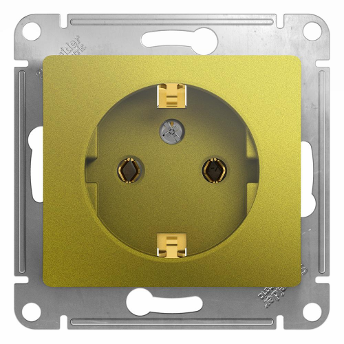 Механизм розетки Schneider Electric Glossa GSL001043 одноместный с заземлением фисташковый