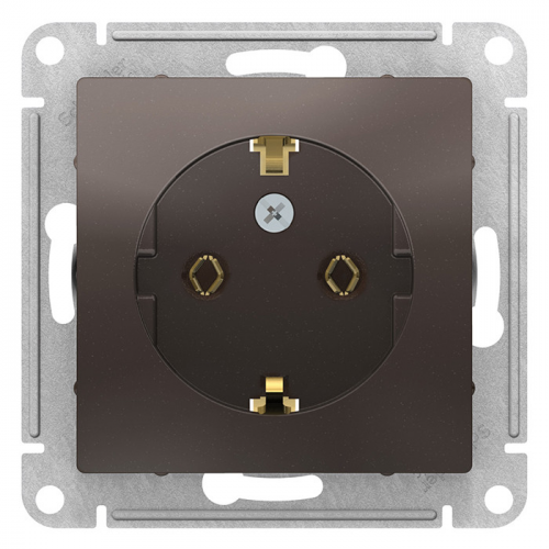 Механизм розетки Schneider Electric AtlasDesign ATN000643 одноместный с заземлением мокко