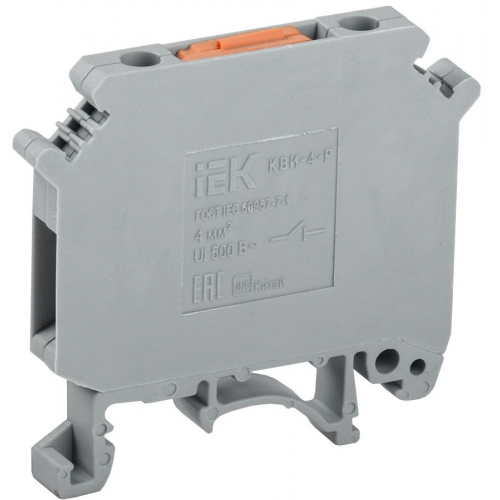 Клемма винтовая IEK КВИ-4-Р YZN30-004P-K03 с размыкателем серый 4 мм2