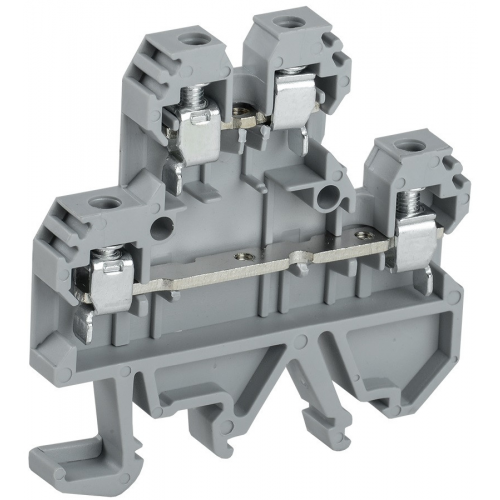 Клемма винтовая IEK КВИ-4-2L YZN30-004D-K03 двухуровневый серый 4 мм2