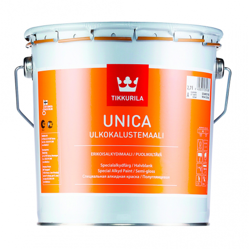 Краска алкидная Tikkurila Unica C полуглянцевая 2,7 л