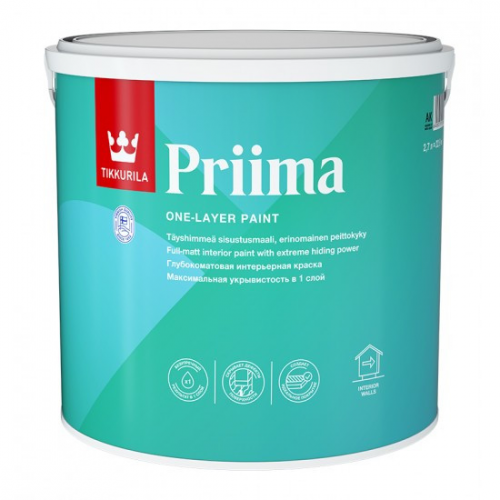 Краска интерьерная Tikkurila Priima С глубокоматовая 2,7 л