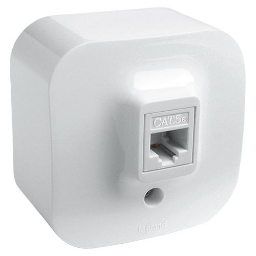 Розетка компьютерная Legrand Quteo 782224 RJ45 5E UTP одноместная белая