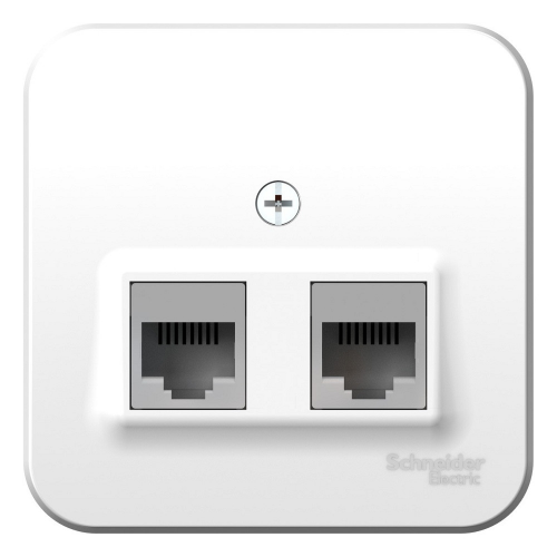 Розетка компьютерная Schneider Electric Blanca BLNIA045451 2хRJ45 двухместная с изолирующей пластиной белая