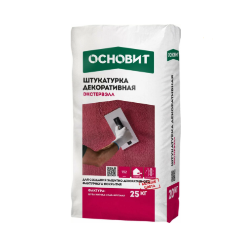 Штукатурка декоративная Основит Экстервэлл OS-2.0 WК Короед белая 2,0мм 25 кг