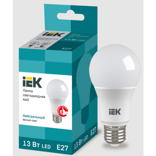 Лампа светодиодная IEK LLE-A60-13-230-40-E27
