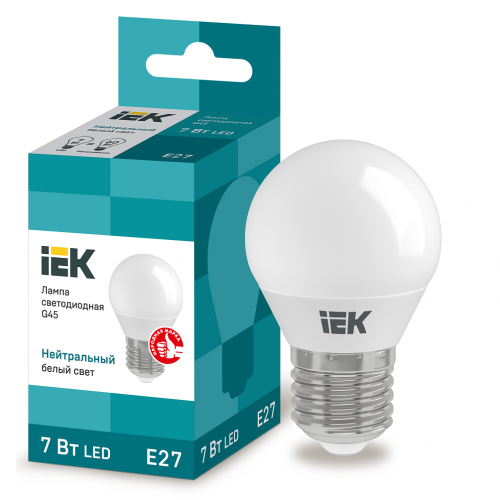 Лампа светодиодная IEK LED G45 шар 7Вт 230В 4000К E27