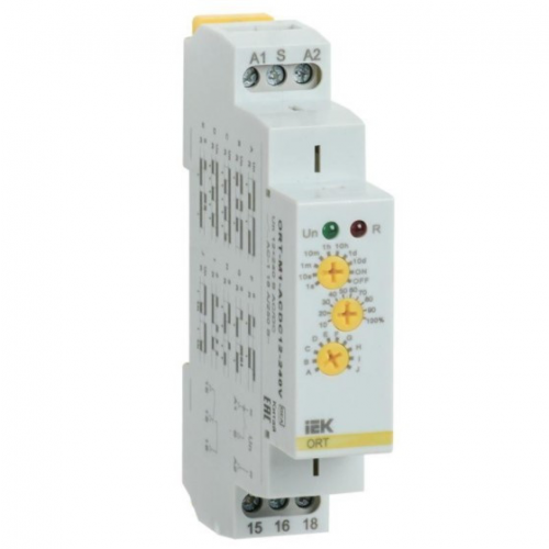 Реле времени многофункциональное IEK ORT 1 контакт ORT-M1-ACDC12-240V 12-240В
