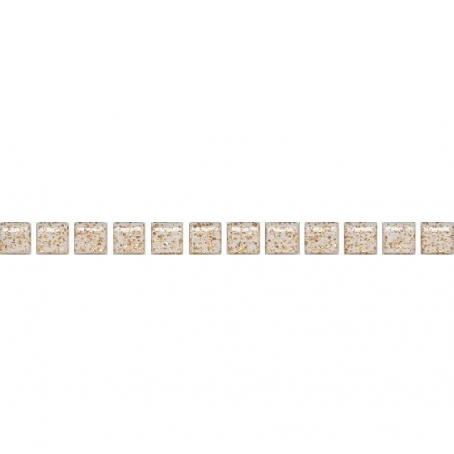 Бордюр-карандаш керамический Kerama Marazzi POF002 Бисер белый золото 200х14 мм