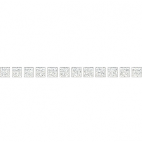 Бордюр-карандаш керамический Kerama Marazzi POF001 Бисер белый серебро 200х14 мм