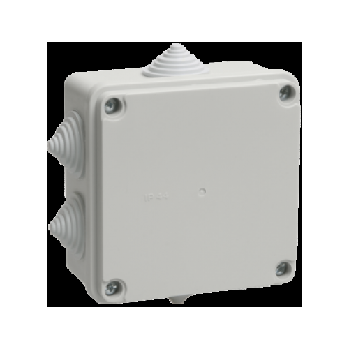 Коробка IEK КМ41234 распаячная для ОП 100х100х50 мм IP55 RAL7035, 6 гермовводов
