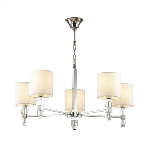 Люстра подвесная Odeon Light Pavia 4113/5 хром/белый E14 5х40W