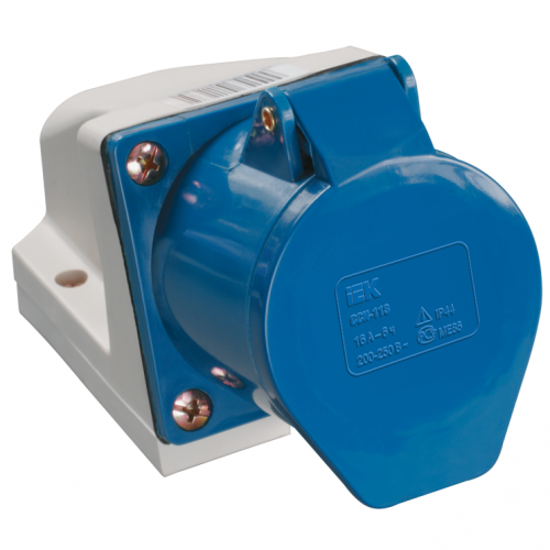 Розетка IEK ССИ-113 PSR11-016-3 16А 220В 2P+PЕ для открытой проводки