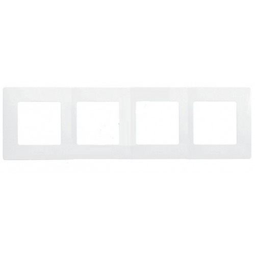 Legrand Etika 672504, рамка декоративная четырехместная (белая)