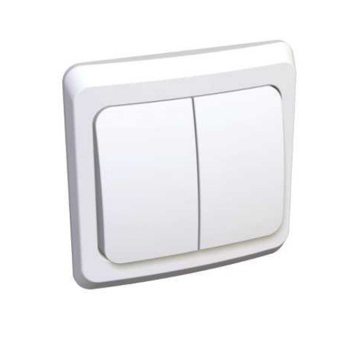Выключатель накладной Schneider Electric Этюд BC10-002B двухклавишный белый