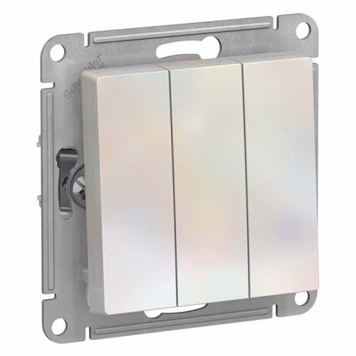 Переключатель встраиваемый Schneider Electric AtlasDesign ATN000431 трехклавишный жемчуг