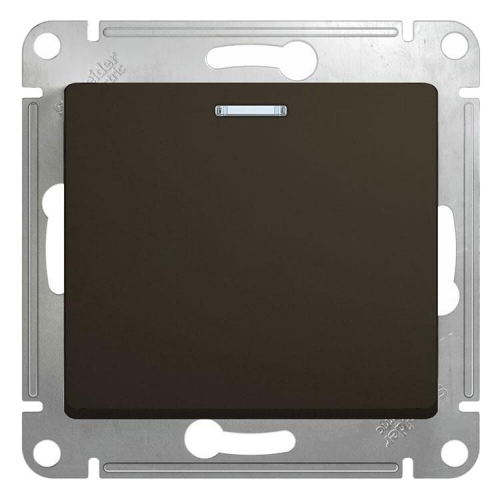 Выключатель встраиваемый Schneider Electric Glossa GSL000813 одноклавишный с индикатором шоколад