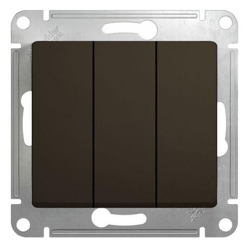 Выключатель встраиваемый Schneider Electric Glossa GSL000831 трехклавишный шоколад