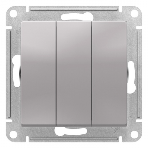 Переключатель встраиваемый Schneider Electric AtlasDesign ATN000331 трехклавишный алюминий