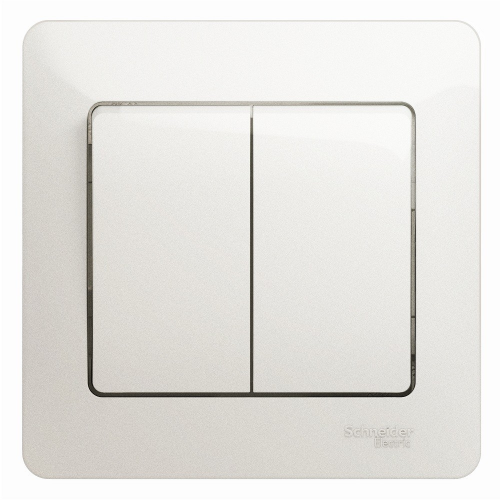 Выключатель накладной Schneider Electric Glossa GSL000652 двухклавишный перламутр
