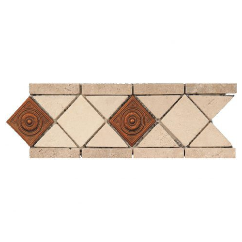 Мозаика из мрамора и агломерата Natural Art Бордюр DS200-2 300х100х10 мм