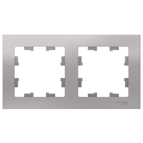 Schneider Electric AtlasDesign ATN000302 (алюминий), рамка на 2 поста