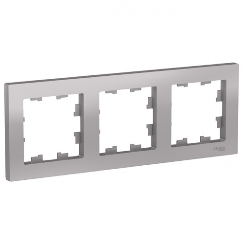 Schneider Electric AtlasDesign ATN000303 (алюминий), рамка на 3 поста