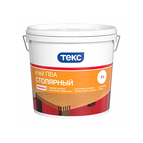 Текс Столярный Универсал, 3 кг, Клей ПВА