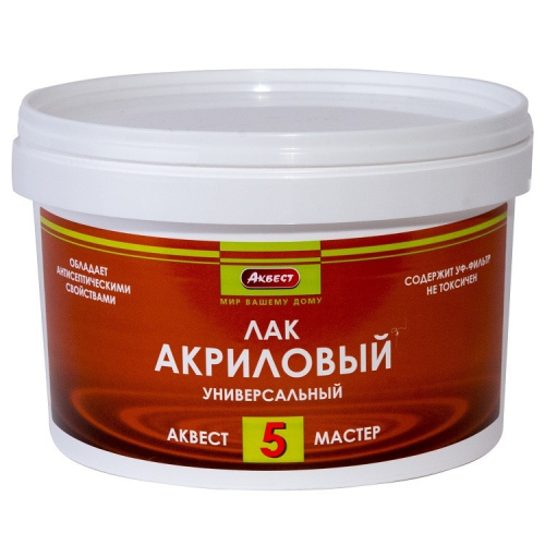 Лак акриловый Аквест-5 полуглянцевый бесцветный 1 кг