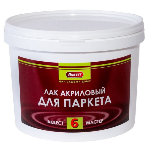 Лак акриловый Аквест-6 для паркета полуглянцевый бесцветный 10 к