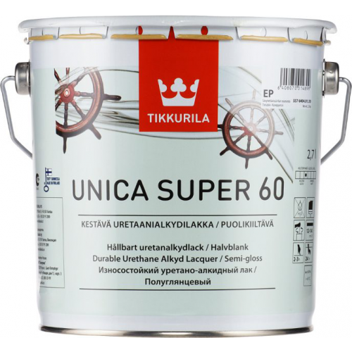 Tikkurila Unica Super 60, 9 л, Лак уретано-алкидный универсальный