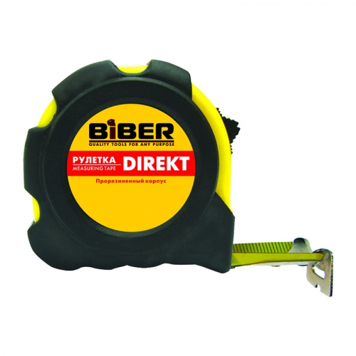 Рулетка Biber DIREKT 40103.обрезиненный корпус 19 мм 5 м
