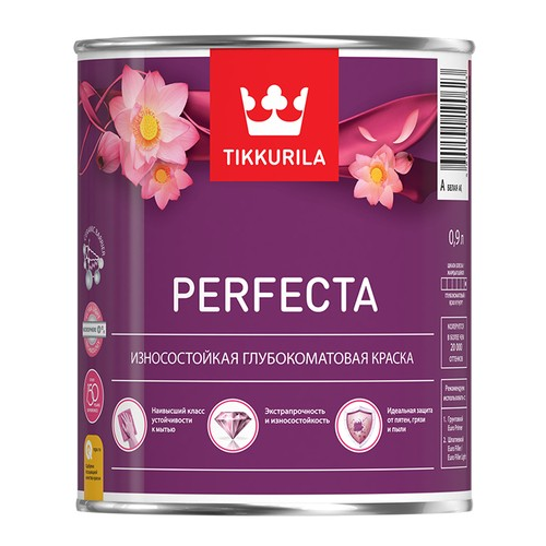 Краска интерьерная Tikkurila Perfecta база А глубокоматовая 0.9 л