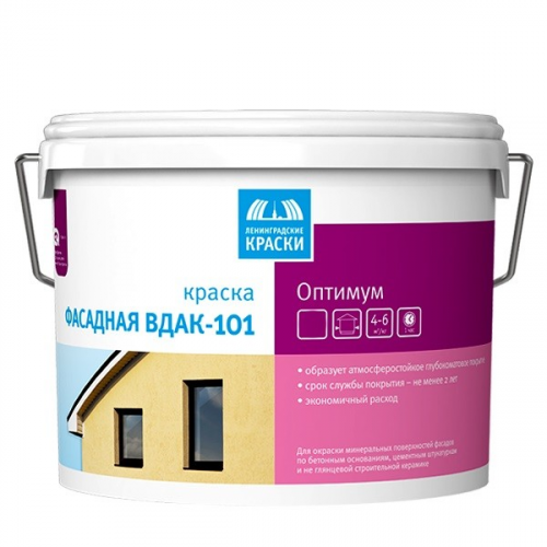 Краска фасадная Ленинградские краски Оптимум ВДАК-101 белая 1.5 кг